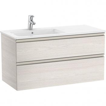 Mueble de baño Roca The Gap con 2 cajones y lavabo a la izquierda, color Fresno nórdico, medidas: 1005 x 460 x 537 mm
