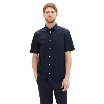 Camisa de hombre 100% algodón de manga corta Tom Tailor Sky Captain Blue XXL