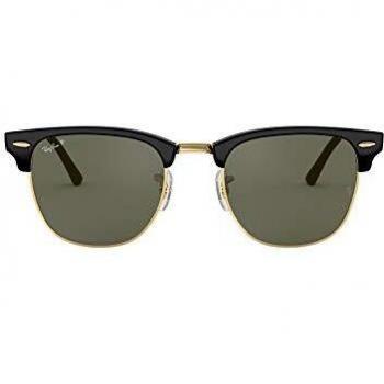 RAYBAN Unisex's 0RB3016 901/58 51 Sunglasses, Black/Crystal Green Polarized