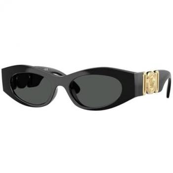 Gafas de Sol Versace VE4480U GB1/87 para Mujer, Inyectadas, Negras y Grises, Redondas, Talla 51 mm