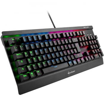 Teclado Mecánico Gaming Sharkoon Skiller SGK3, Kailh Blue, Retroiluminación RGB, USB, Layout Alemán