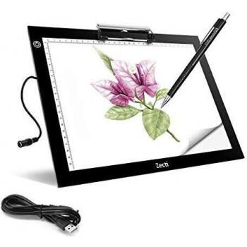 Zecti Mesa de Luz A4, LED Tableta de Luz A4 Portátil con USB 4mm Super Delgado y Brillo Ajustable en 6 Niveles, Herramientas Ideal para Calcar Dibujo