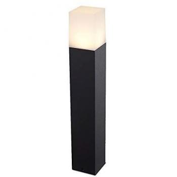 Lámpara de Jardín LED Cuadrada GU10 (Max 35W) Cuerpo de Aluminio Negro IP54 50cm