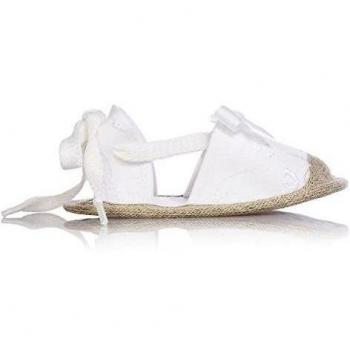 BABY VIP - Alpargata de cuna blanca en tela, extremadamente cómoda y flexible, bebé niña-19