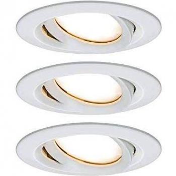 Set de 3 focos empotrables LED Nova Plus, redondos, blanco mate, dimmables, IP65, 3x6,8W, 470lm, 2700K