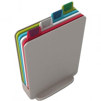 Joseph Joseph 60097 Juego de tablas de cortar índice, tamaño mini - plata, juego de 4