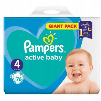Pañales Pampers Active Baby Talla 4, 9-14 kg, 76 unidades