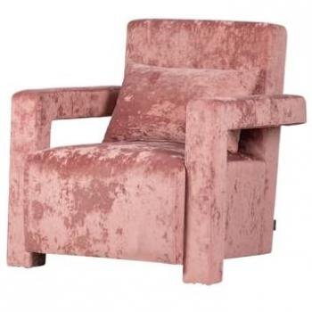 Sillón Velvet Jerba 76x85x82 Cm - Diseño Ergonómico y Sofisticado - Color Rosa