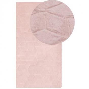 Alfombra de Piel Sintética de Conejo Rosa 80 x 150 cm Suave y Shaggy