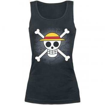 One Piece Skull With Map Top Mujer Negro XL