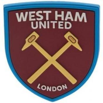 Imán de nevera oficial del escudo del West Ham FC en azul y burdeos