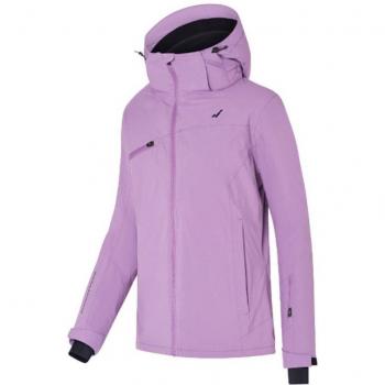 Anorak Joluvi Toran W Lila Mujer - Anorak ligero, impermeable, transpirable, con capucha ajustable, cierre frontal con cremallera, bolsillos laterales con cremallera, diseño moderno y color