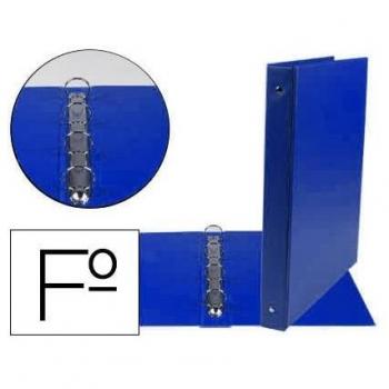 Carpeta Liderpapel 4 anillas 25 mm redondas plástico folio color azul marino