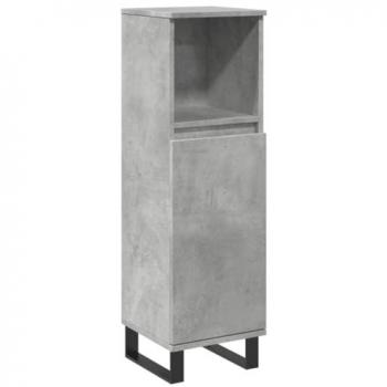 Armario de baño madera contrachapada gris hormigón 30x30x100 cm