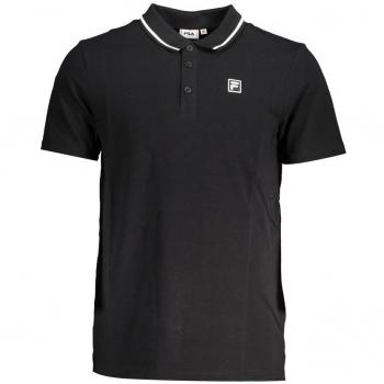 Sleek Contrast Detail Polo Shirt - XS, Fila, Polo Shirts, male, Black, Size: XS Short Sleeve Polo Shirt with Contrast Details and Logo