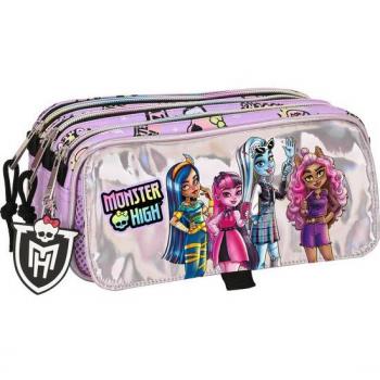 Estuche Escolar Triple Grande Monster High Best Boos - Safta 21,5x10x8 cm