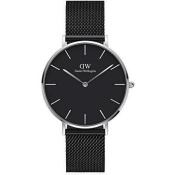 Daniel Wellington Petite Ashfield, Reloj Negro/Plateado, 36mm, Metálico, para Mujer y Hombre