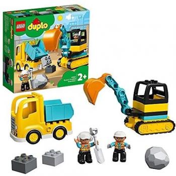 DUPLO Town DUPLO Construction Camión y Excavadora con Orugas Vehículo de Construcción de Juguete Set para Niños Pequeños de 2+ Años de Edad, multicolor