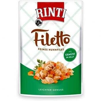 RINTI Filetto Pouch en gelatina 48 x 100 g - Pack ahorro - Pollo con verduras