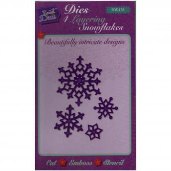 Sweet Dixie 4 Capas Copos de Nieve Troqueles, Gris