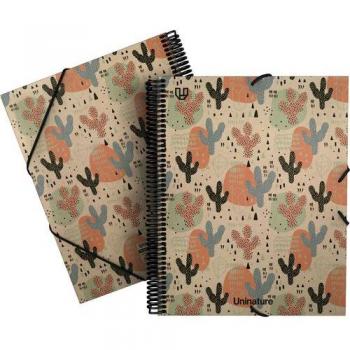 Carpeta 40 Fundas Transparentes A4 Uninature Design Cactus