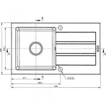 Fregadero de Un Seno Maidsinks Promo 76x44 con Escurridor Negro Granulado