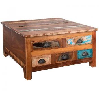 Mesa de centro baúl vintage madera