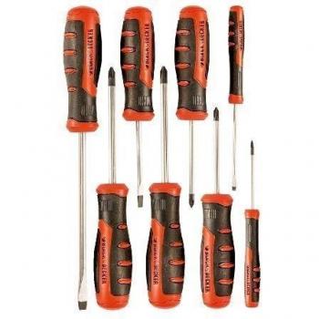 BLACK+DECKER BDHT0-66450 Juego de 8 destornilladores: 3 Phillips 2 Pozidrive y 1 Plana