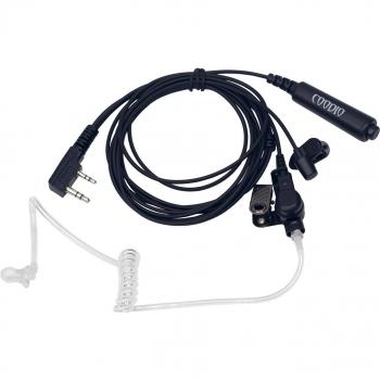Coodio Kenwood Radio Auriculares 2 Pin 3 Cable Pro Micro-Auricular Micrófono [Tubo Acústico] Microfono Seguridad y Bodyguard Para Kenwood Baofeng Wouxun Transceptor