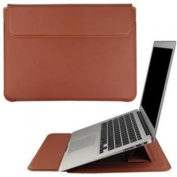 HoYiXi 13.3'' Funda Estuche Protectora para Portátiles Bolsa con Función de Soporte Compatible con MacBook Air 13 2021-2018 / MacBook Pro 13 2021-2016 / Surface Pro 8 2021 / Surface Go 3 2021, Marrón