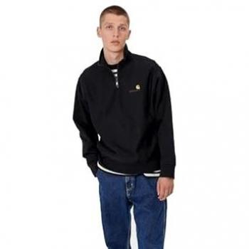 Carhartt WIP Half Zip American Script Sweatshirt Black XL