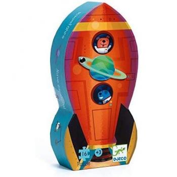 Djeco 16-Piece Spaceship Silhouette Puzzle
