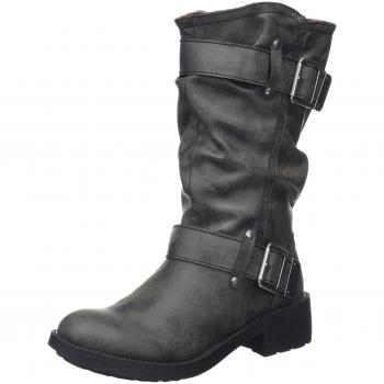 Rocket Dog Womens Trumble Zip Up Faux Leather Mid Calf Boots - Black - Size 7 (UK Shoe)