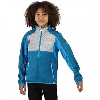 Regatta Oberon II-Chaqueta Softshell De Tejido Elástico Extol Soft Shell, Niños, Olympic Teal/Seal Grey, 5-6