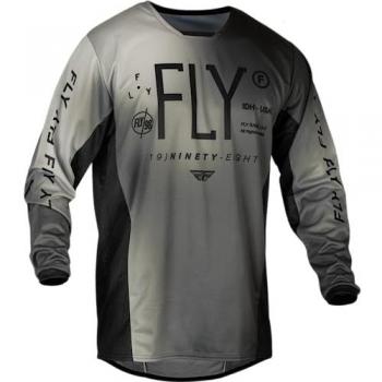 Camiseta de Cross FLY Racing Kinetic Prodigy 2024 para Niños - Negro Gris