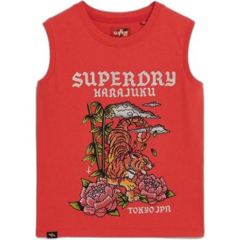 Camiseta Sin Mangas Superdry Tattoo con Rhinestones Soda Pop Roja L