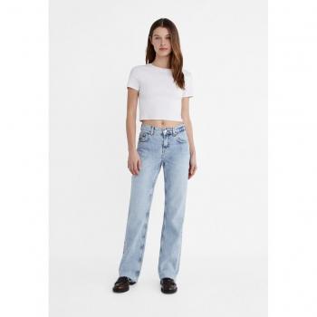 Stradivarius Low-cut straight fit jeans Blue denim