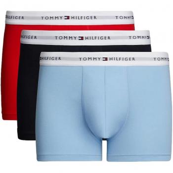 Pack de 3 Bóxers Tommy Hilfiger para Hombre con Cintura Logo - Rojo, Azul y Azul Claro - Talla M