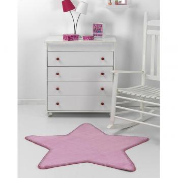 Mora Spain Alfombra Infantil Estrella Suave Antideslizante Rosa
