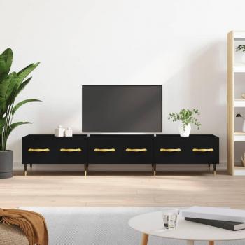 Mueble de TV madera de ingeniería 150x36x30 cm color negro