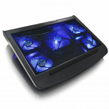 AAB Cooling NC45 - Bases de Refrigeración, Estable Construcción con 5 Ventiladore, y LED Azul, Cooler, Ventiladores PC Silenciosos, Placa Refrigeradora Portatil, Ventiladores de Portatiles