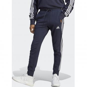 adidas Essentials 3-Stripe French Terry Tapered Cuff Training Pants - Dark Blue/S, Men's
