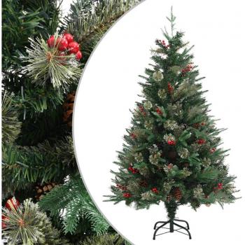 vidaXL Árbol de Navidad con piñas verde PVC y PE 120 cm