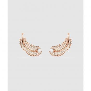 Pendientes Swarovski Nice Pluma Bañados en Oro Rosa