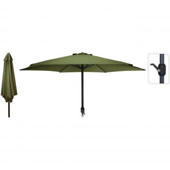 Sombrilla con manivela verde/gris mate Ø300x248 cm