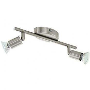 Foco LED Buzz Nickel Mate GU10 2 x 3 W, Acero Inoxidable, Iluminación Interior