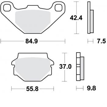 Juego de pastillas de freno TRW MCB523SI con tecnología de bajo ruido, compuesto orgánico para mayor durabilidad, resistencia a la temperatura, diseño optimizado para una mejor frenada y ajuste perfecto en vehículos específicos