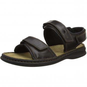 Sandalias de Hombre Josef Seibel 10104 Rafe 331 Marrón Oscuro Cuero y Tela
