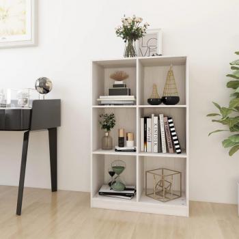 Estantería de madera maciza de pino 70x33x110 cm en colores Natural, Blanco y Gris para Oficina, Estudio, Sala de Estar y Dormitorio - Mueble de Almacenaje/Librería