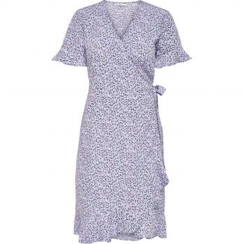 Vestido Corto de Mujer Only Onlolivia con Volantes y Estampado Floral en Lila